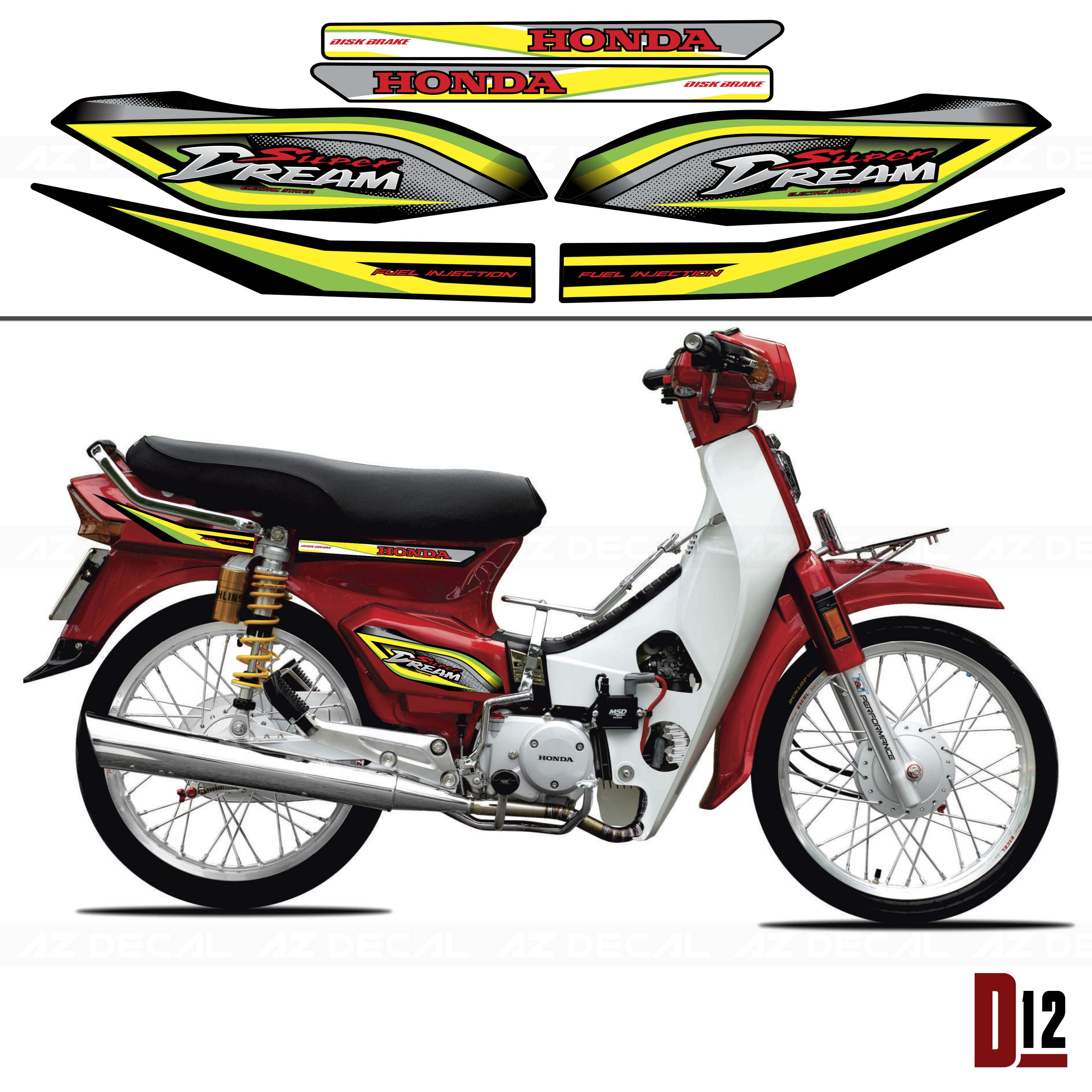 Honda Dream trắng đen  Axega